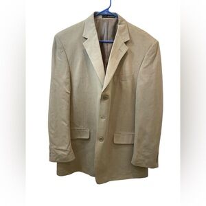 Men’s Mazzoni Linen Blend Blazer – Tan / Beige – Classic Tailored Fit FLAW